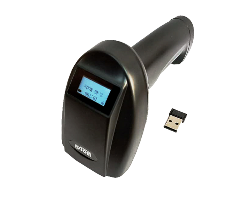 بارکد خوان نوری دارای صفحه نمایش دو بعدی بیسیم حافظه دار برند Axiom مدل CS 2022